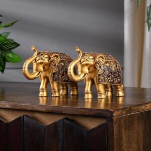 Artarium Trunk Up Elephant Family Statue