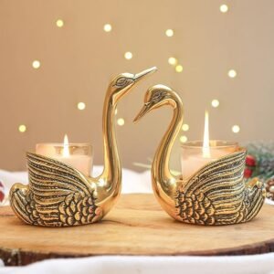 Pair of Swans for Good Luck -Aluminium