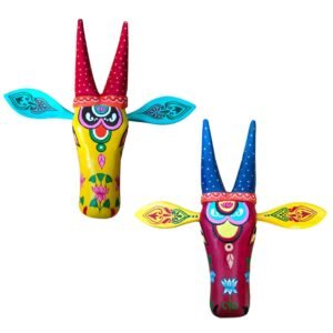 Hand-Painted Cow Head Wall Decor – Decorative Animal Wall Hanging, Indian Folk Art Handmade Mask for Living Room, Farmhouse & Boho Home Décor